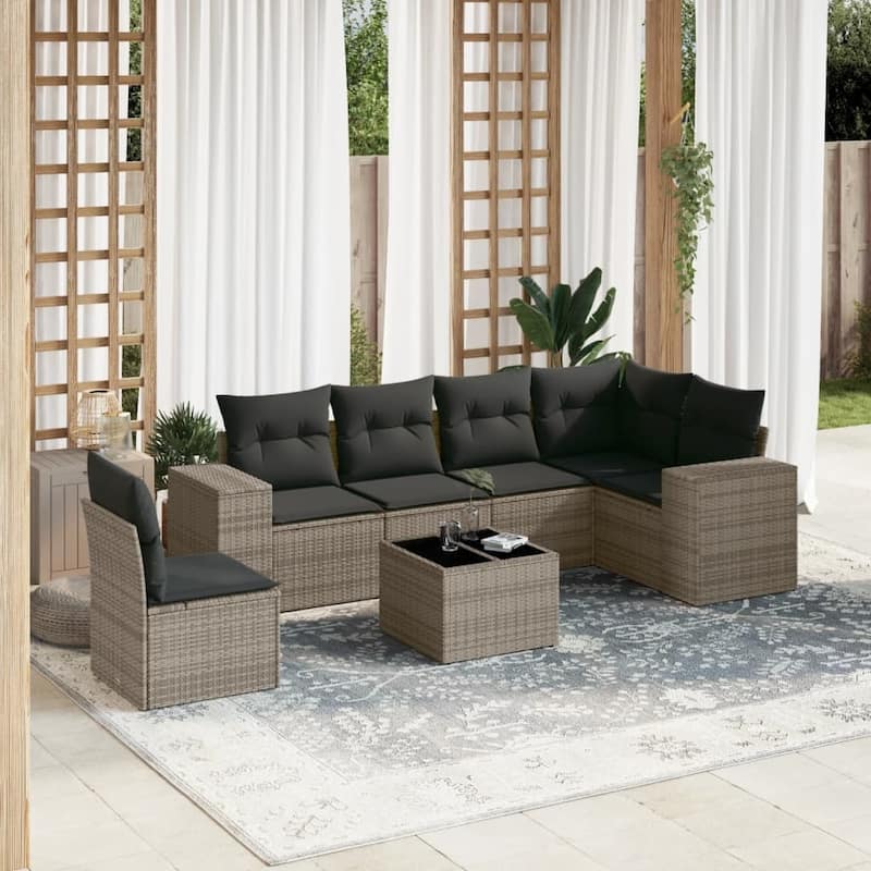 vidaXL Garden Sofa Set - Grey With table
