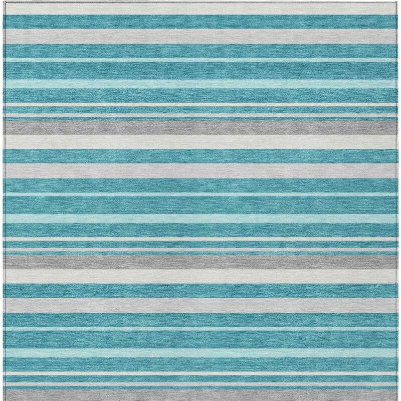 HomeRoots Striped Transitional Rectangle Outdoor Rug