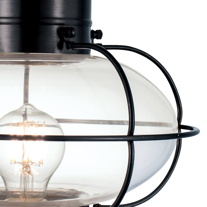 Elk Home Classic Onion Outdoor Post Light - Gun Metal with Clear Glass