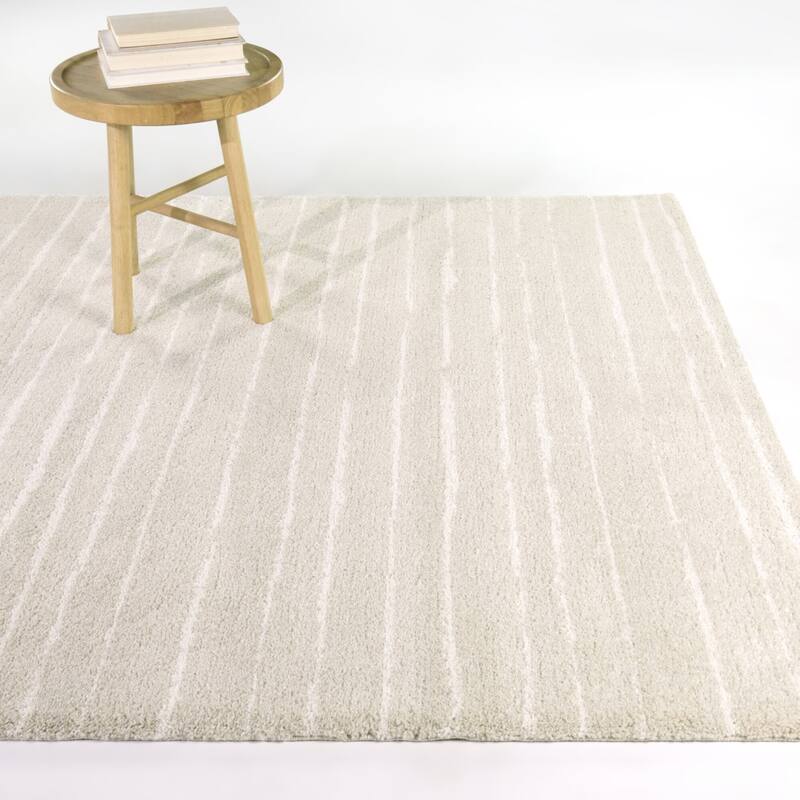 Bishop Abstract Stripe Area Rug - Beige/Cream - 5'3" x 7'