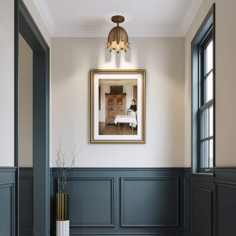 Acroma 1-Light Steel Dimmable Semi Flush Mount - N/A