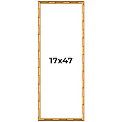 17x47 Frame Gold Bamboo Solid Wood Picture Frame | 1 Inch Moulding