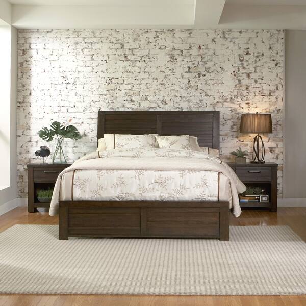 Roundhill Furniture Sedona Transitional Wood Bedroom Set, Panel Bed
