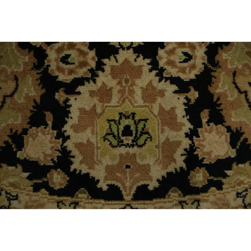 Hand Knotted Oriental 100% Wool Carpet Traditional All-Over Black Ziegler Area Rug - 4' 2'' X 4' 2''