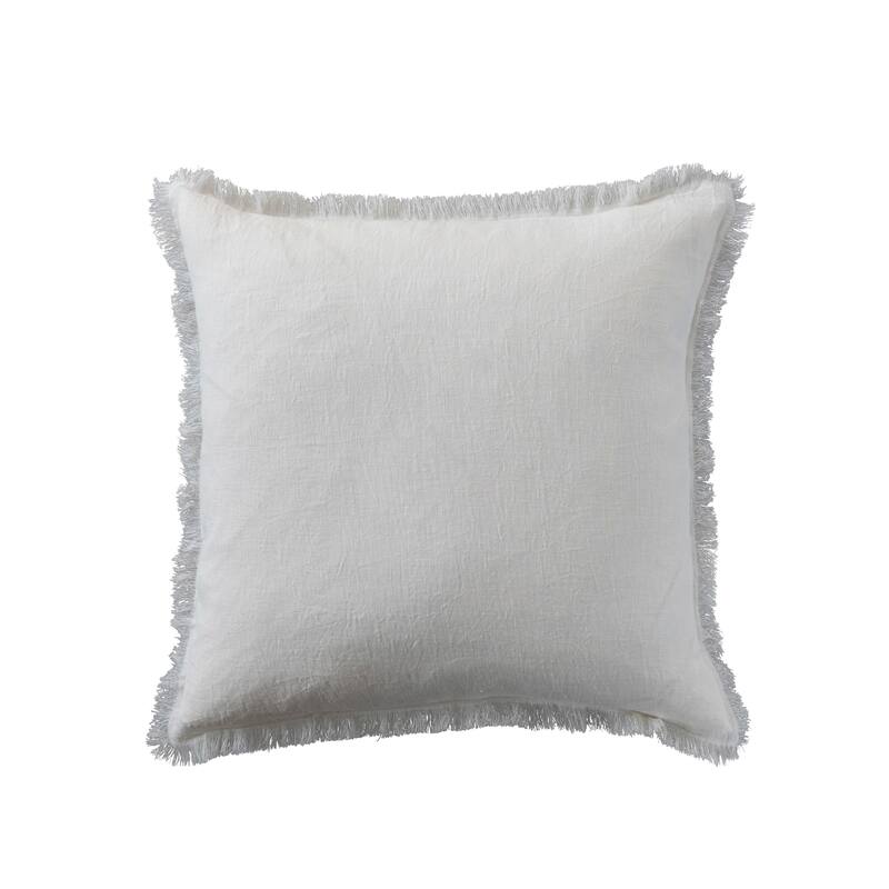 Stonewashed Linen Pillow with Fringe