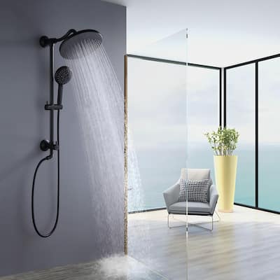 Modland 5-Spray Shower System - 10" Rainfall, Pressure Balance Valve, Matte Black/Gold/Nickel