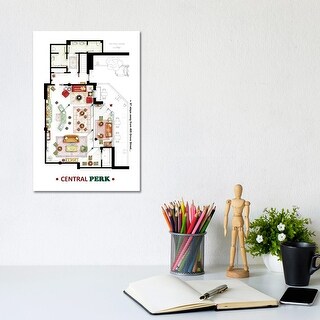 iCanvas "Floorplan Of Central Perk From Friends" by TV Floorplans & More Canvas Print