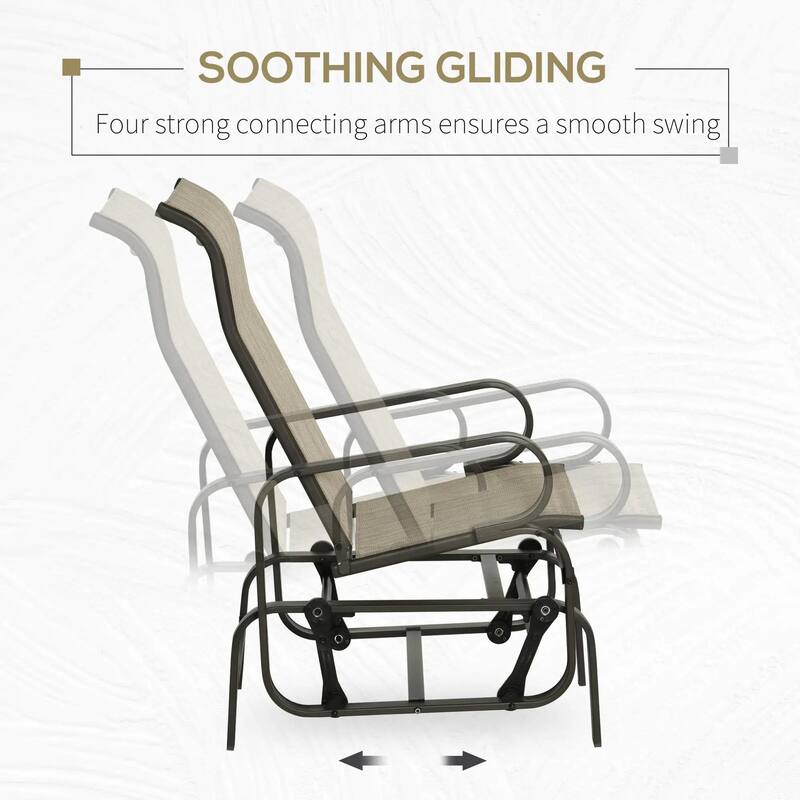 Gliding Lounger Chair with Lightweight Metal, Mesh Construction