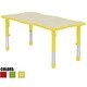 preview thumbnail 1 of 5, Adjustable Height Kids Table For Toddler Child Children Preschool Daycare School Wood Activity Chrome Wave Shape Yellow