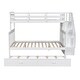 preview thumbnail 14 of 16, Twin-Over-Full Stairway Bunk Bed with Twin Size Trundle, Solid Wood Storage Bedframe with Safety Guardrail for Bedroom, Dorm