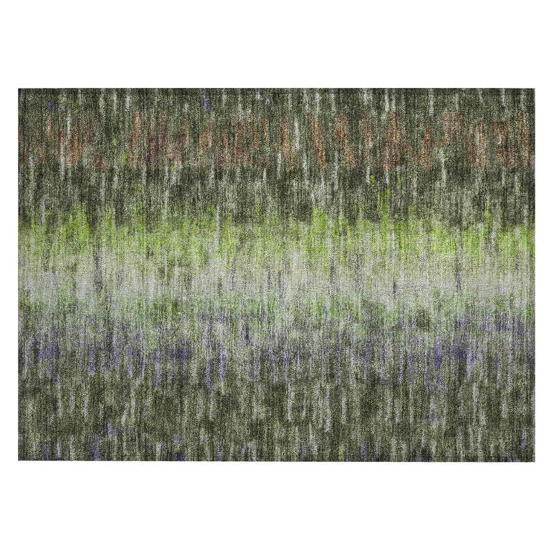 Machine Washable Indoor/ Outdoor Contemporary Ombre Chantille Rug