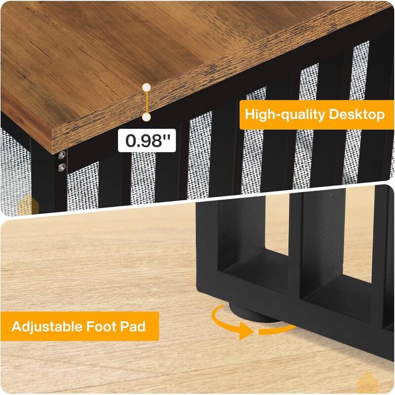 78" Extra Long 2-Person , Double Workstation with Heavy-Duty Steel Legs, Oak & White Finish