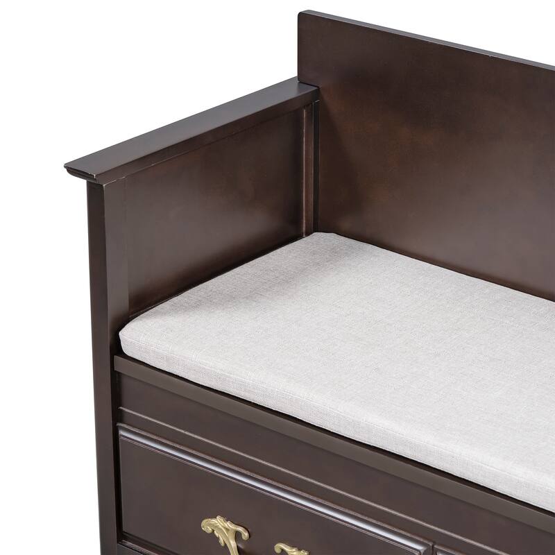 Shoe Bench with Removable Cushion, Entryway Bench with Hidden Storage for Entrance and Living Room