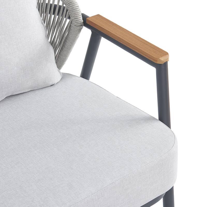 Christopher Knight Home - Orla Outdoor Rope Club Chair with Textured Taupe Cushion