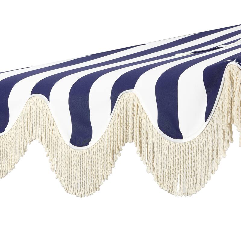 9ft Half Market Umbrella, Scalloped, Crank, Tilt, UV, by JONATHAN Y