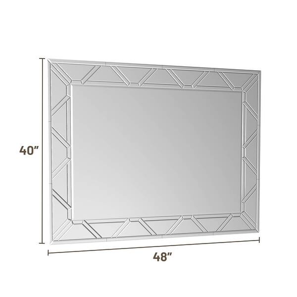 Keonjinn Art Decorative Accent Wall Mirrors, Strip Patterned Frame ...