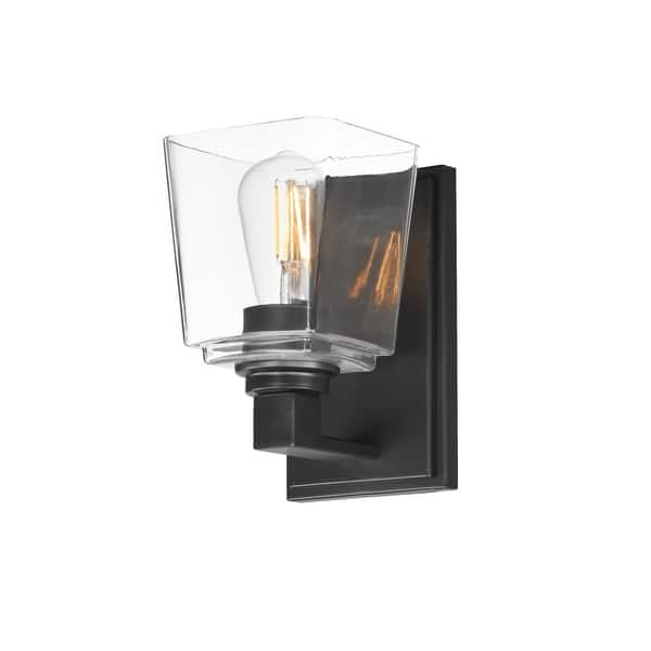 slide 2 of 10, Maxim 21381 Cubos 9" Tall Wall Sconce Black