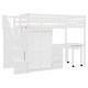 preview thumbnail 11 of 56, Twin Loft Bed w/Stairs, Bookshelf, Drawers, Desk & Wardrobe, Space-Saving for Kids & Teens.