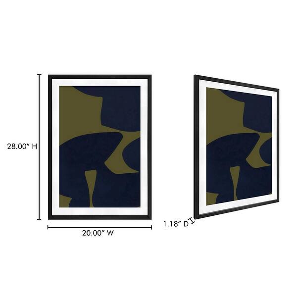 NADAAL STUDIOS Remiel II, Abstract Framed Print, Olive & Navy
