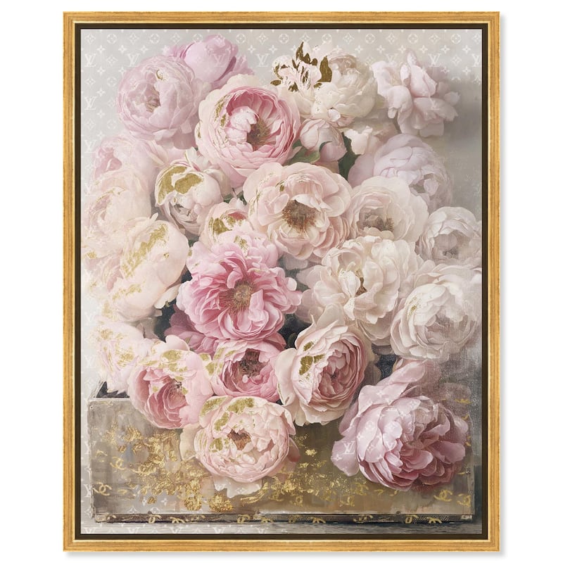 Beautiful Glam Floral Case Canvas by Art Remedy - Gold - 24" x 30"