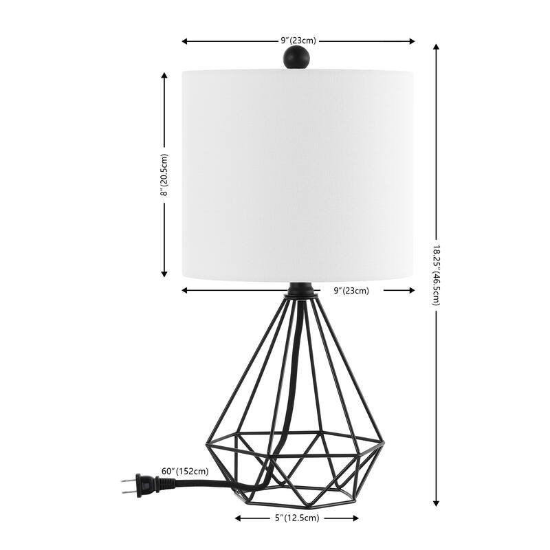 SAFAVIEH Lighting Ellu 18" Modern & Contemporary Table Lamp - 10" W x 10" D x 17" H - 10Wx10Dx17H