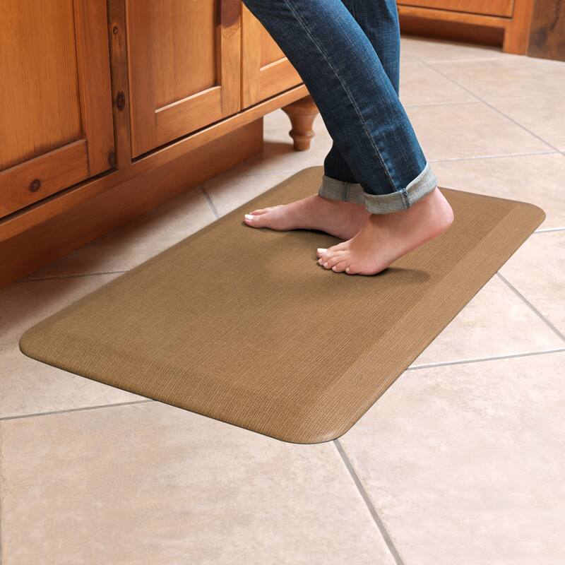 Designer Comfort Grasscloth Anti-Fatigue Kitchen Mat