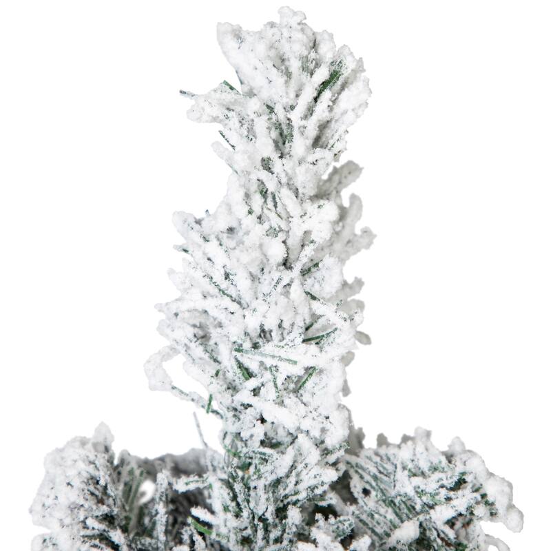 6' Flocked Green Pine Pencil Artificial Christmas Tree Unlit - 6 Foot