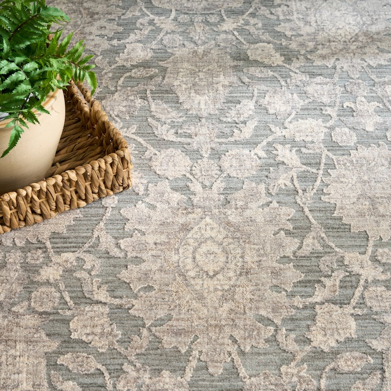 Nourison Shadows Indoor only Green Persian Area Rug