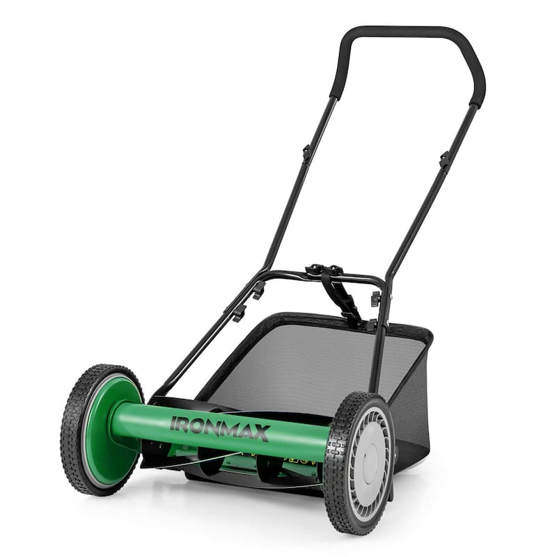 Ironmax 16" Push Lawn Mower with 5-Blade 6.9 Gallon Removable Grass - See Details - Green