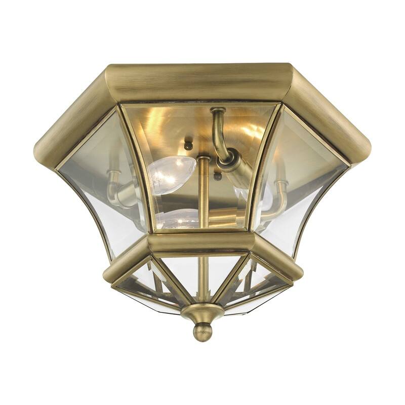 Livex Lighting 3-light Antique Brass Ceiling Mount, 7053-01 - 12.5" DIA. x 8.25" H