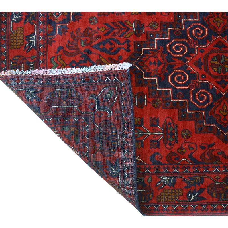 Khamyab Nevaeh Red/Navy Rug - 3'3" x 4'11"