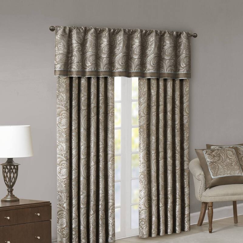 Madison Park Whitman Jacquard Curtain Panel Pair