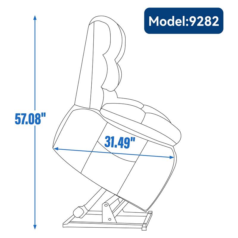 Large Dual Motor Chenille Power Lift Recliner Chair with Massage and Heat and Power-Remote, Infinite Position