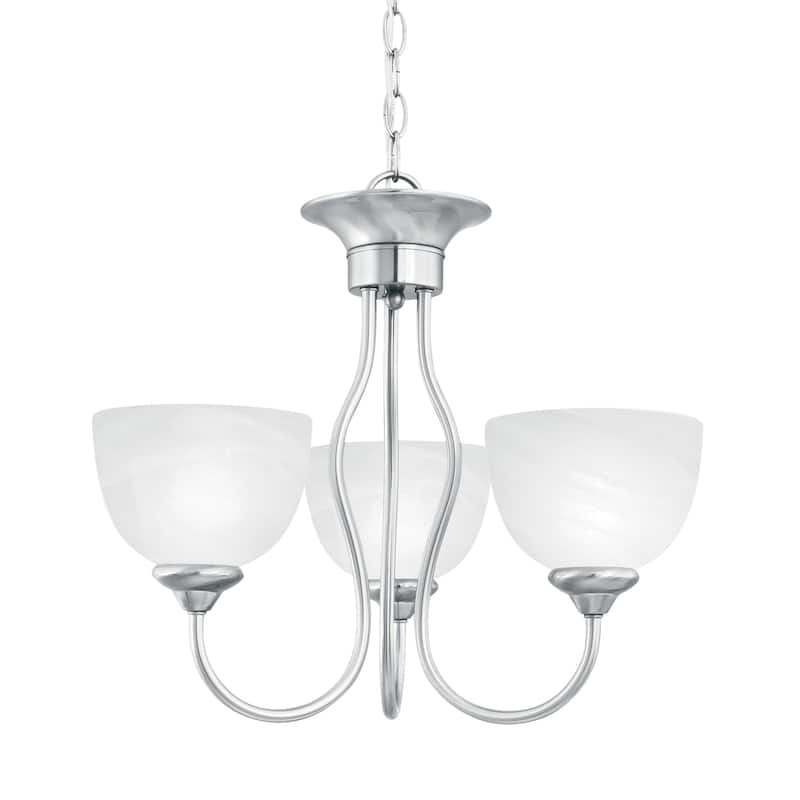 Tahoe 19-inch Wide 3-Light Chandelier in Brushed Nickel - 19in W x 19in D x 17in H
