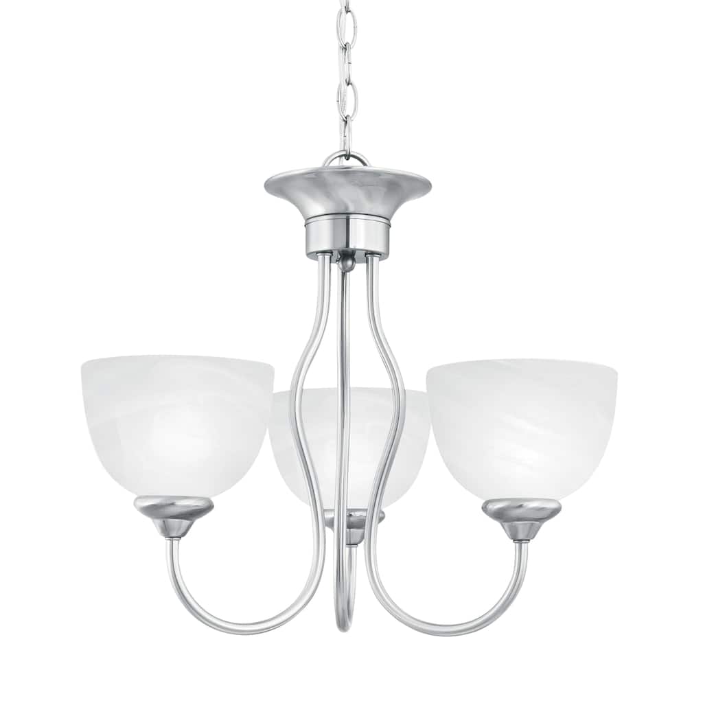 Tahoe 19-inch Wide 3-Light Chandelier in Brushed Nickel