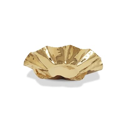 Crushed Platter 16.5"L Gold