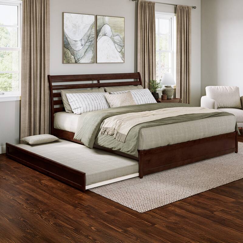 Emelie Platform Bed with Panel Footboard and Twin XL Trundle