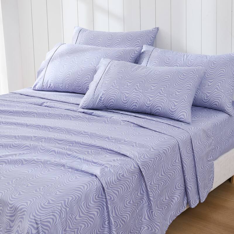 Lush Decor Retro Waves Violet Sheet Set