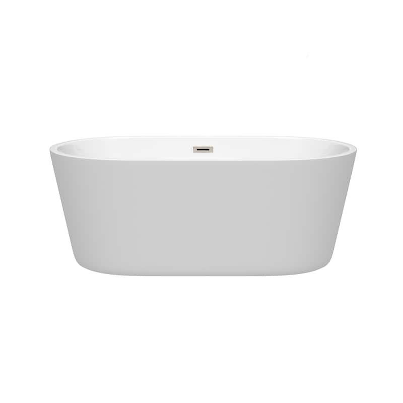 Wyndham Collection Carissa 60-inch White Freestanding Soaking Bathtub