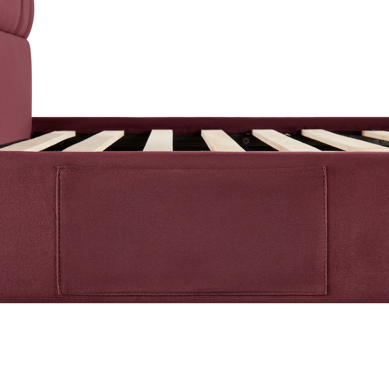Studio Living Ashton Full Upholstered Bed in Velvet Fabric