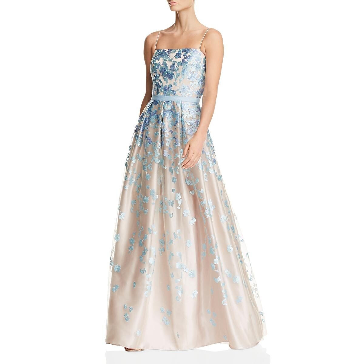 eliza j pleated lace ball gown