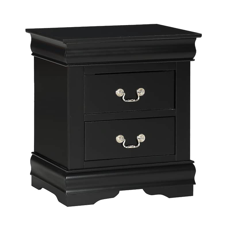 Lillie 6 Piece Black Wooden Sleigh Bedroom Set