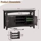preview thumbnail 7 of 7, Farmhouse 47" Wine Bar Cabinet with Power Outlets & LED Lights, Industrial Coffee Bar Liquor Cabinet with Shelves & Wine Rack