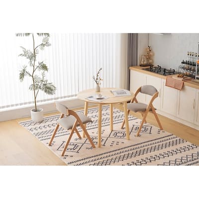 2 Pack Modern Folding Chairs with Padded Seat and Back, Wooden Dining Chairs Extra Chair for Living Room Office Wedding Party