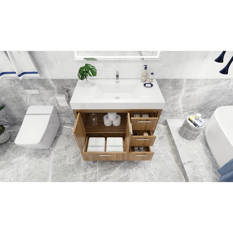 Dove 42'' Freestanding Vanity with Reinforced Acrylic Sink