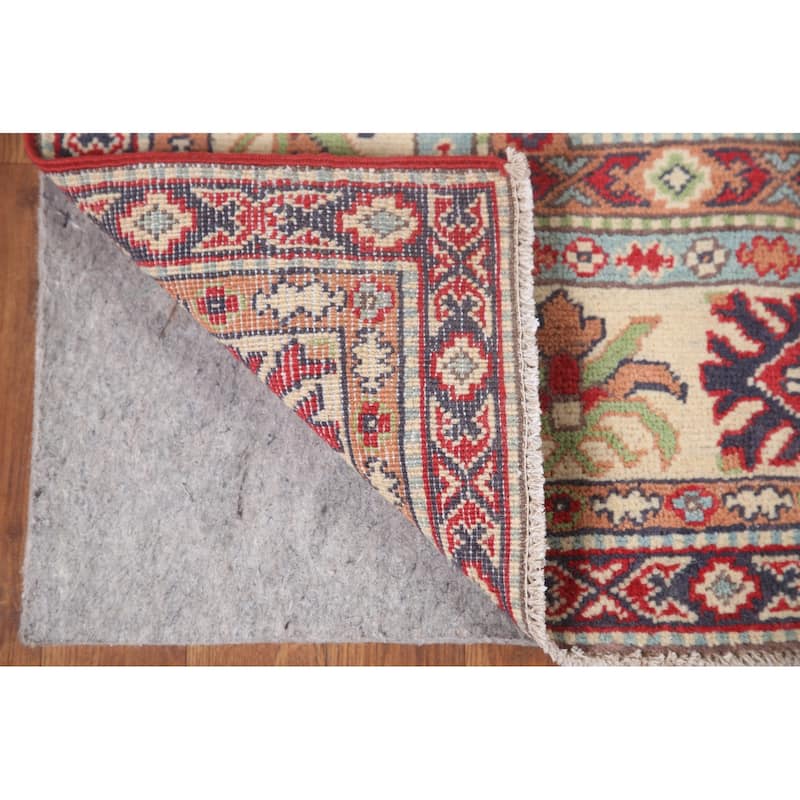 Hand Knotted Oriental 100% Wool Carpet Traditional Geometric Red Kazak Area Rug - 10' 2'' X 6' 4''