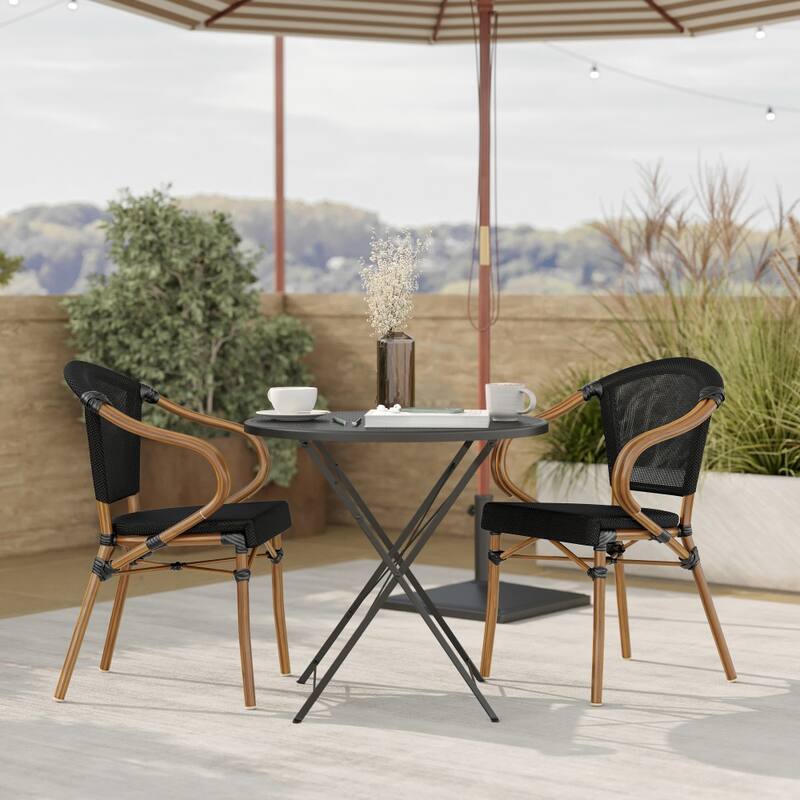 Stacking Bistro Chairs with Metal Frames