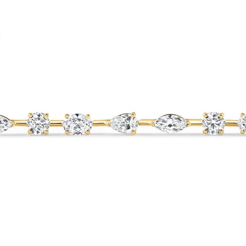 Bliss Diamond 5Ct Mixed Cut Diamond Tennis Bracelet 7" Yellow Gold Lab Grown