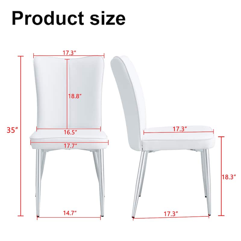 Modern Dining Chairs Set of 4 PU Leather Kitchen Upholstered Chairs