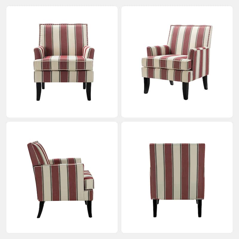 Akorda French Country Armchair with Nailhead Trim and Solid Wood Legs by HULALA HOME